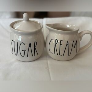 Rae Dunn Cream and Sugar Set - White